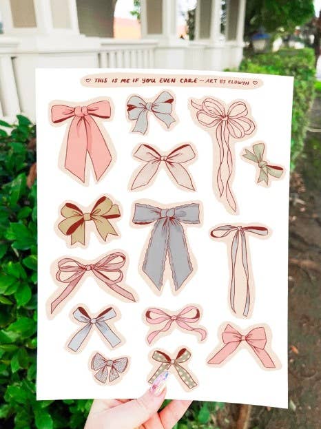 8.5x11 Bows Sticker Sheet