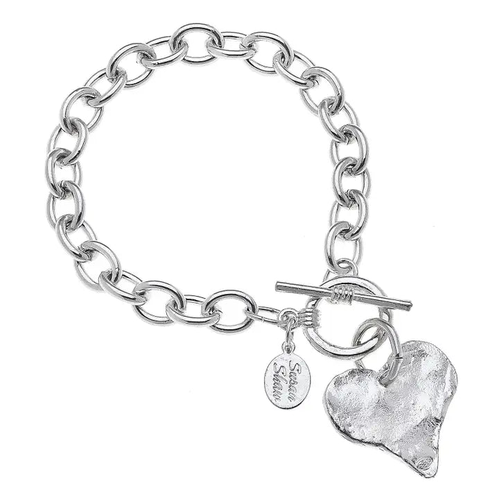 Susan Shaw Silver Heart Toggle Bracelet