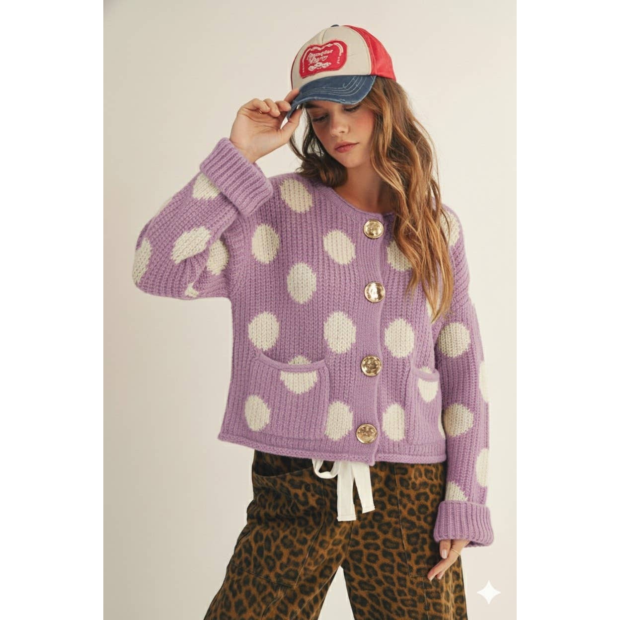 Luxe Vintage Gold Button Front Pocket Cardigan