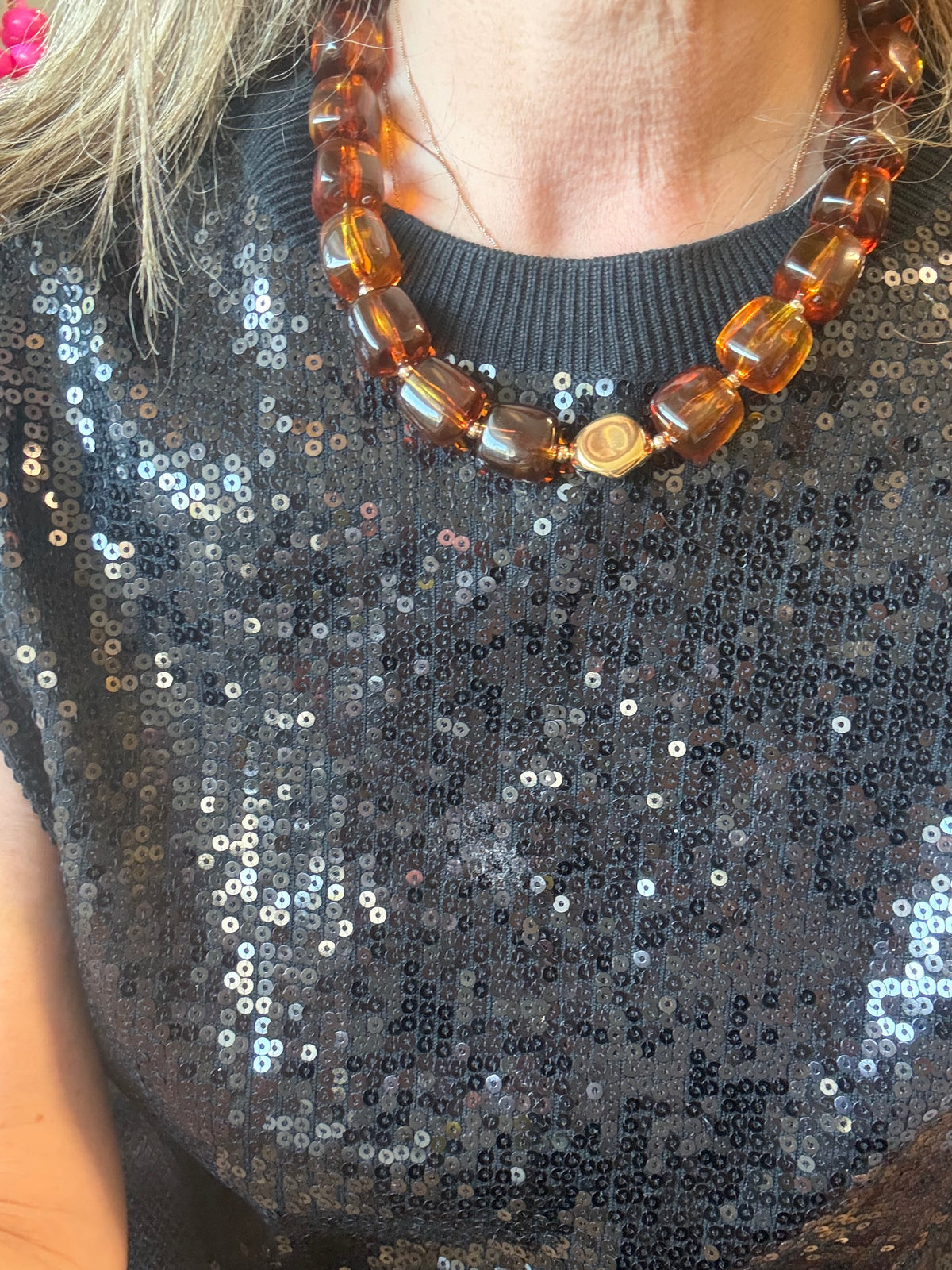 Amber Glow Statement Necklace
