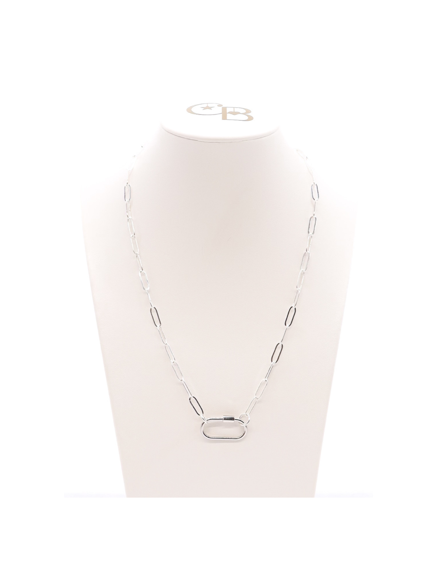 Silver Ashley (Flat) Necklace with Piper Carabiner