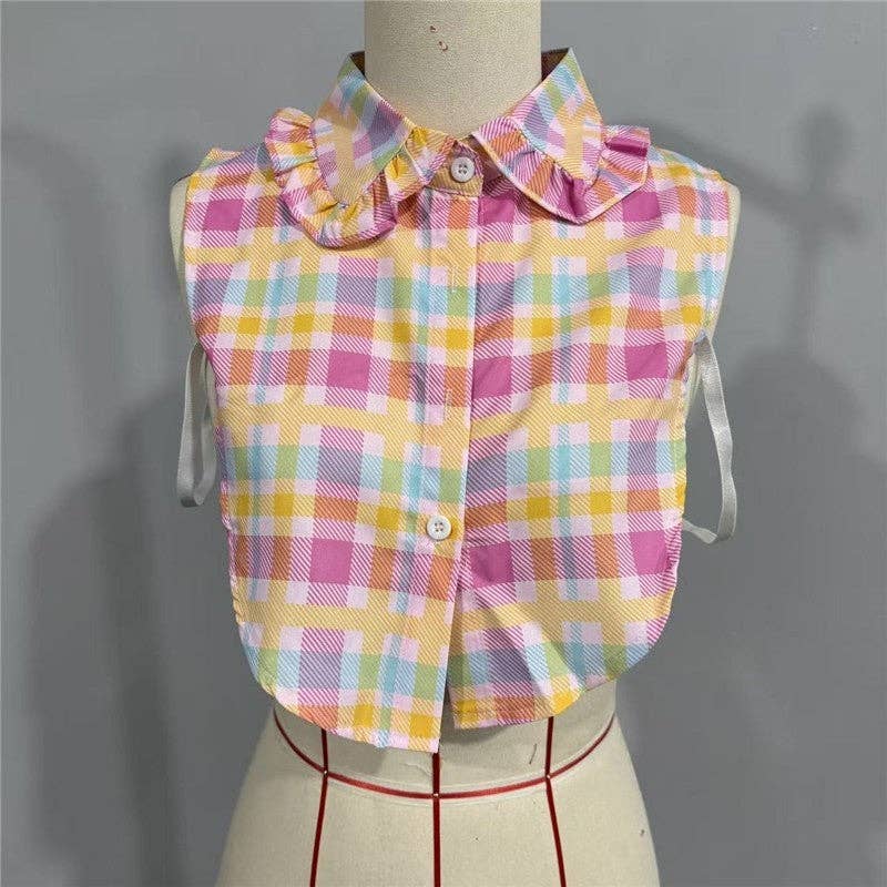 Detachable Shirt Collar With Colorful Lace