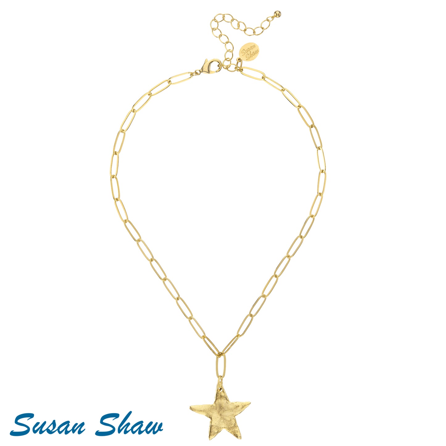 Susan Shaw Star Paperclip Necklace