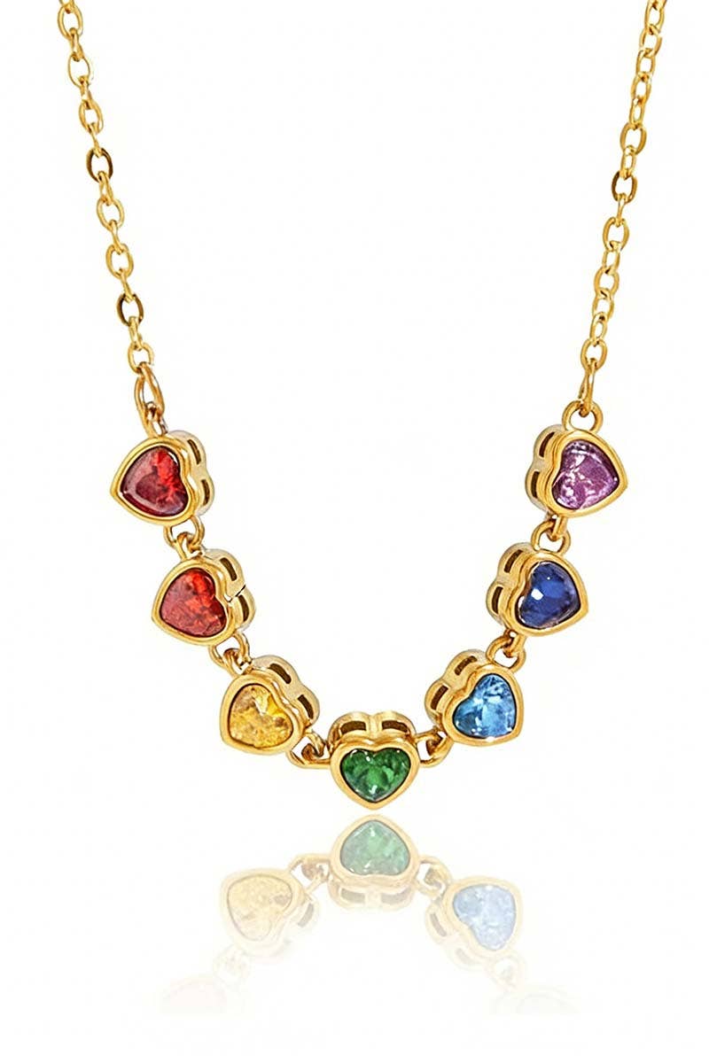 Colorful Heart Layering Necklace