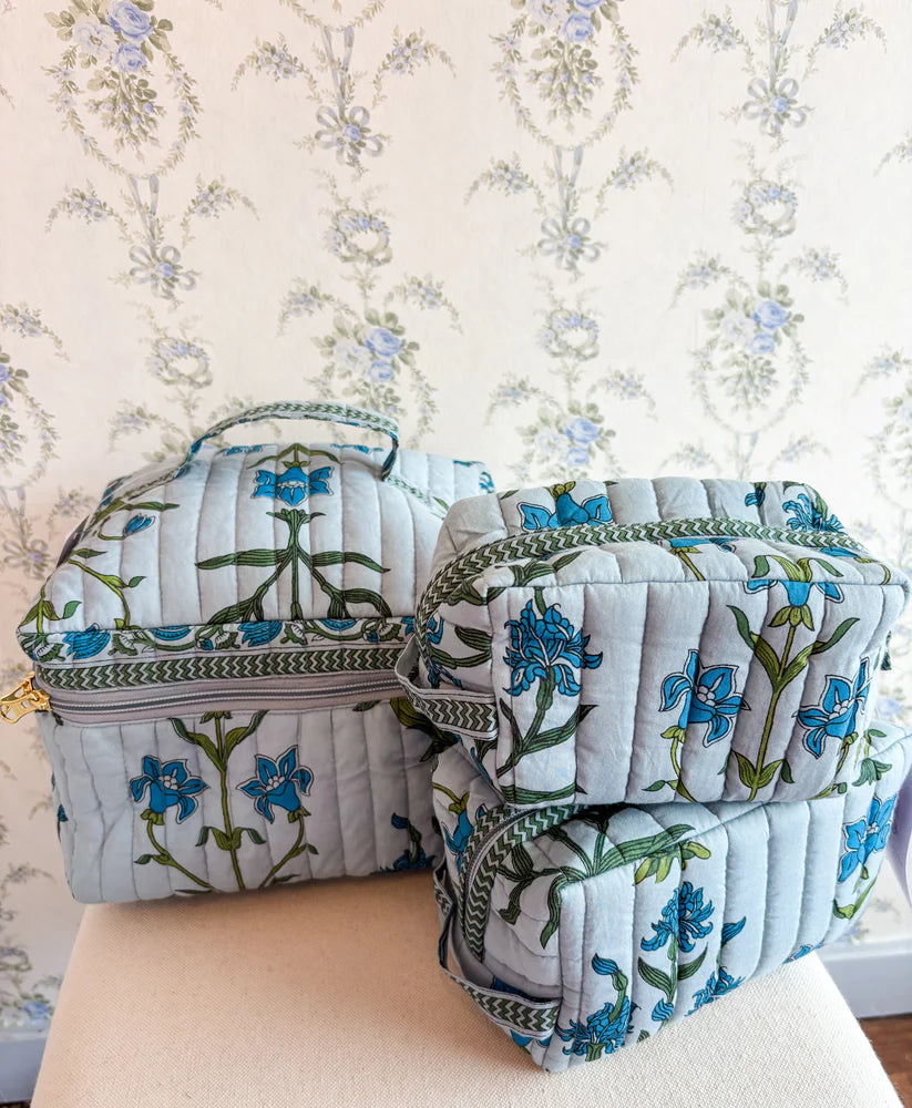 Quilted Cosmetic Bag Set
