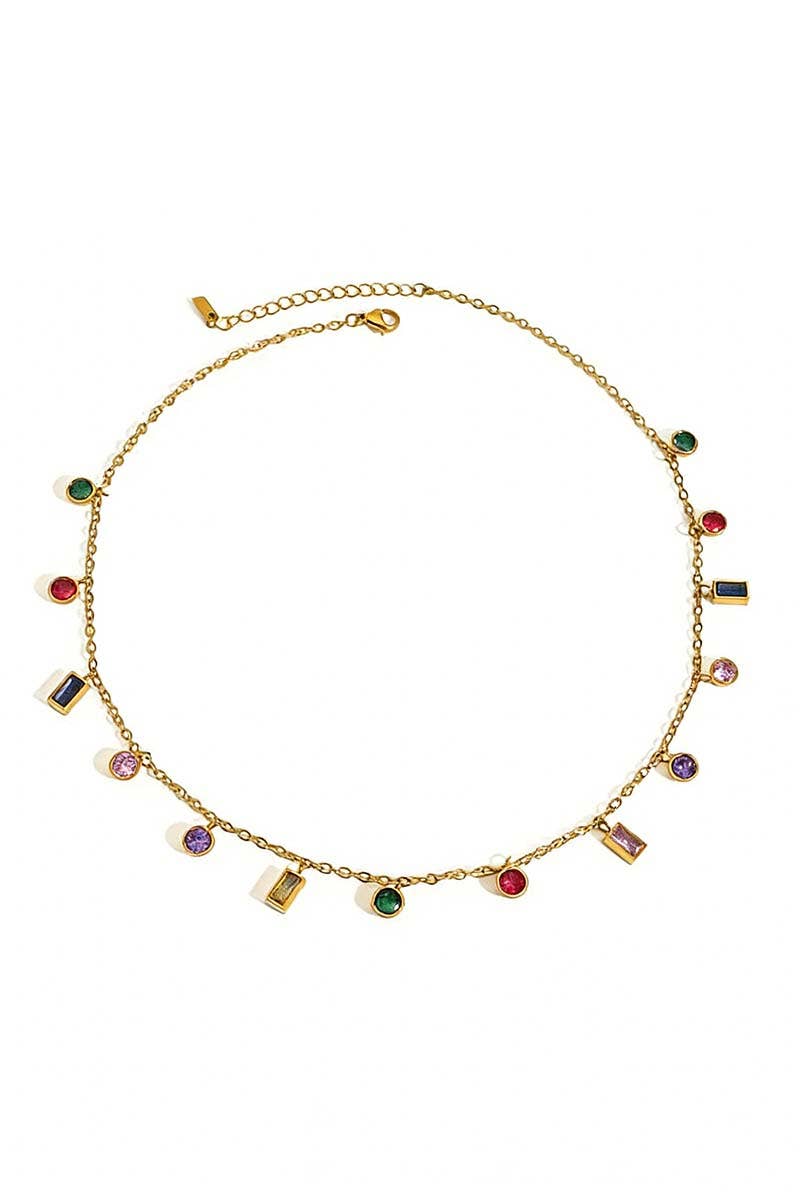 Colorful Gemstone Layering Necklace