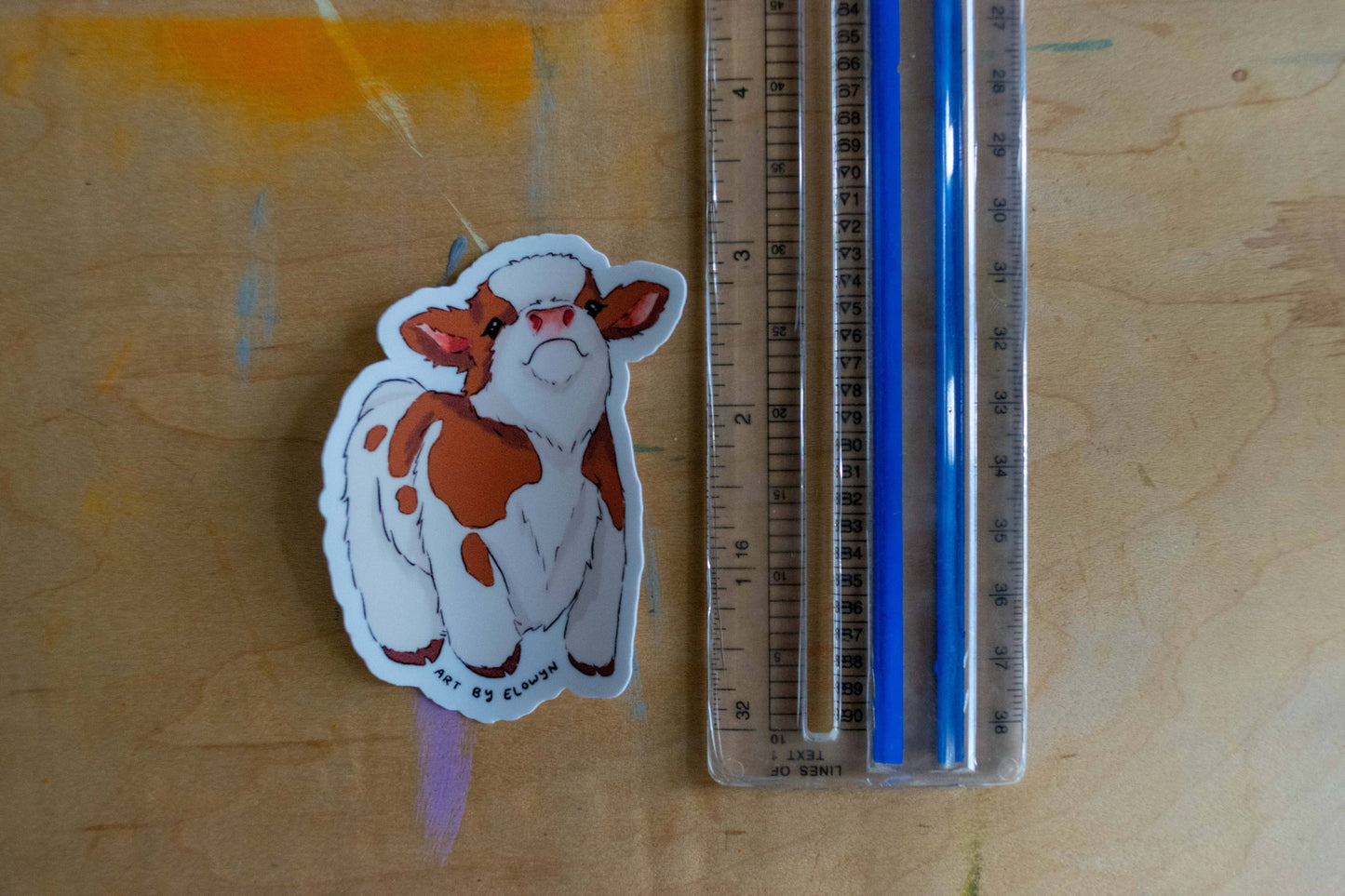 Fuzzy Cow Sticker