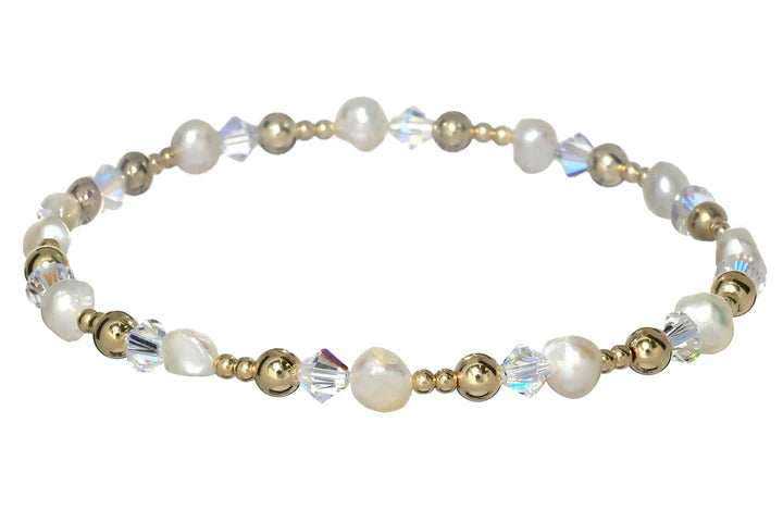 Viviana Gold Filled and Pearl Beaded Bracelet