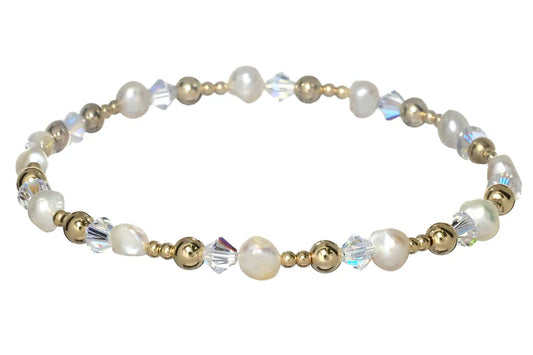 Viviana Gold Filled and Pearl Beaded Bracelet
