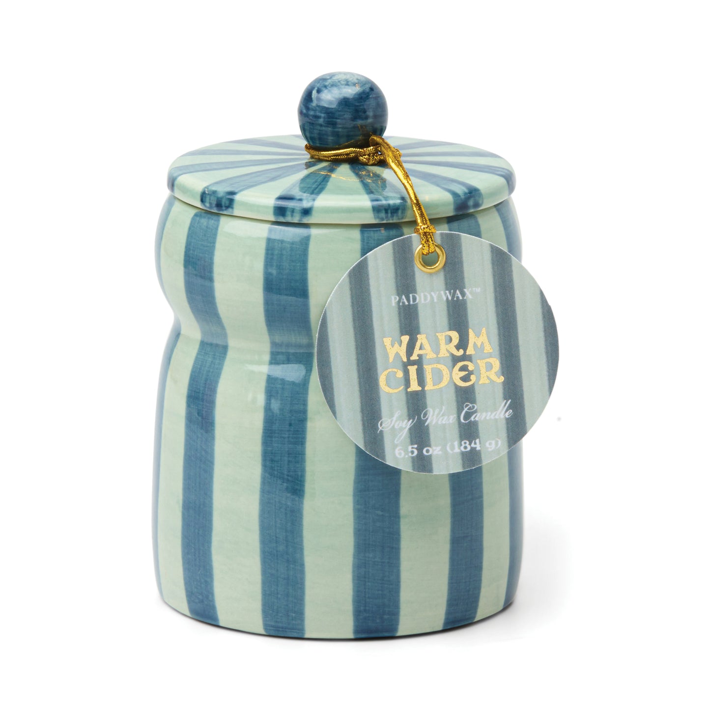 Paddywax Striped Cabana Single Wick Candle with Lid (PICK-UP ONLY)