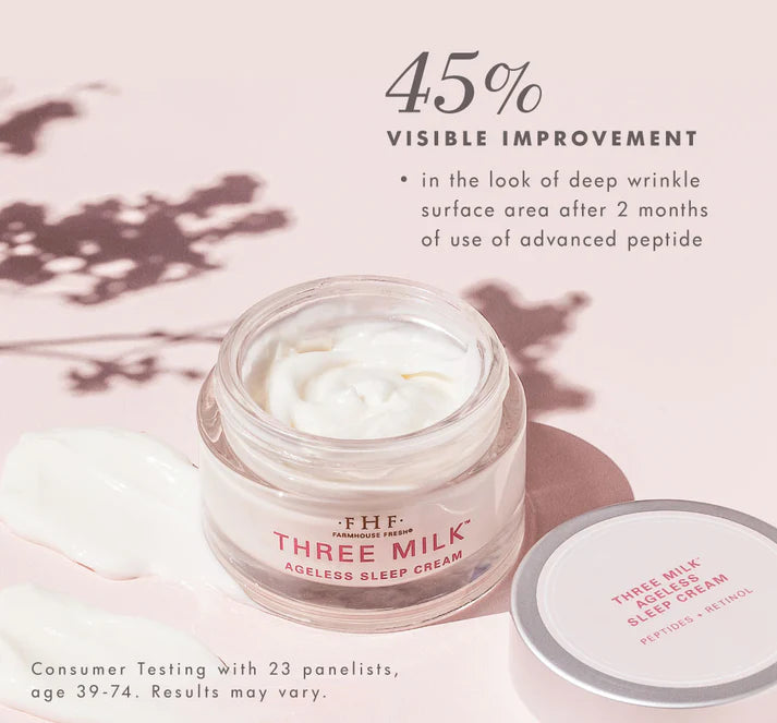 FarmHouse Fresh Three Milk Ageless Sleep Cream With Peptides and Reitnol