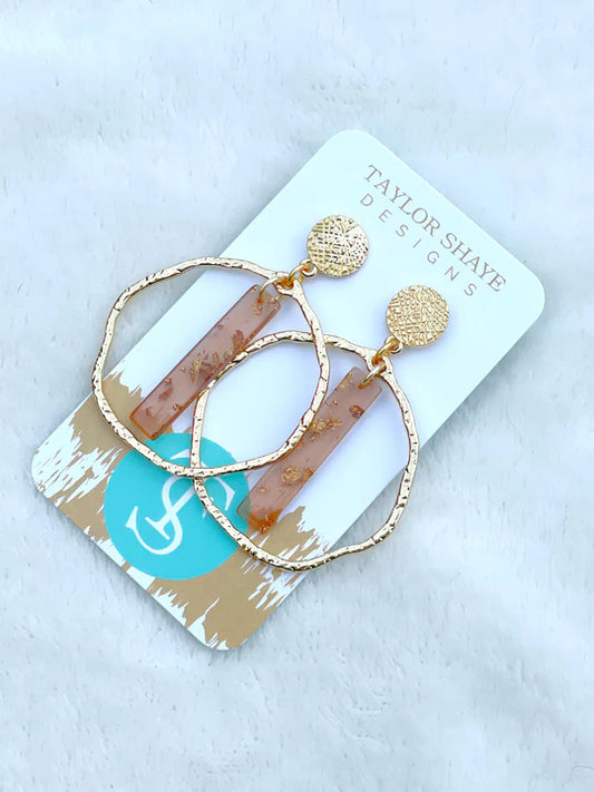 Taylor Shaye Colorful Gold Stick Hoops