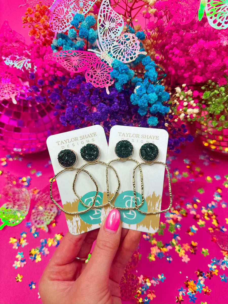 Taylor Shaye Ingrid Glitter Top Hoops