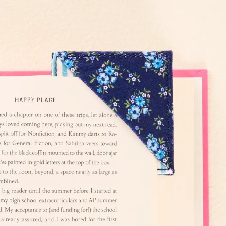 Corner Keeper Fabric Bookmark- Endless Daydream Navy