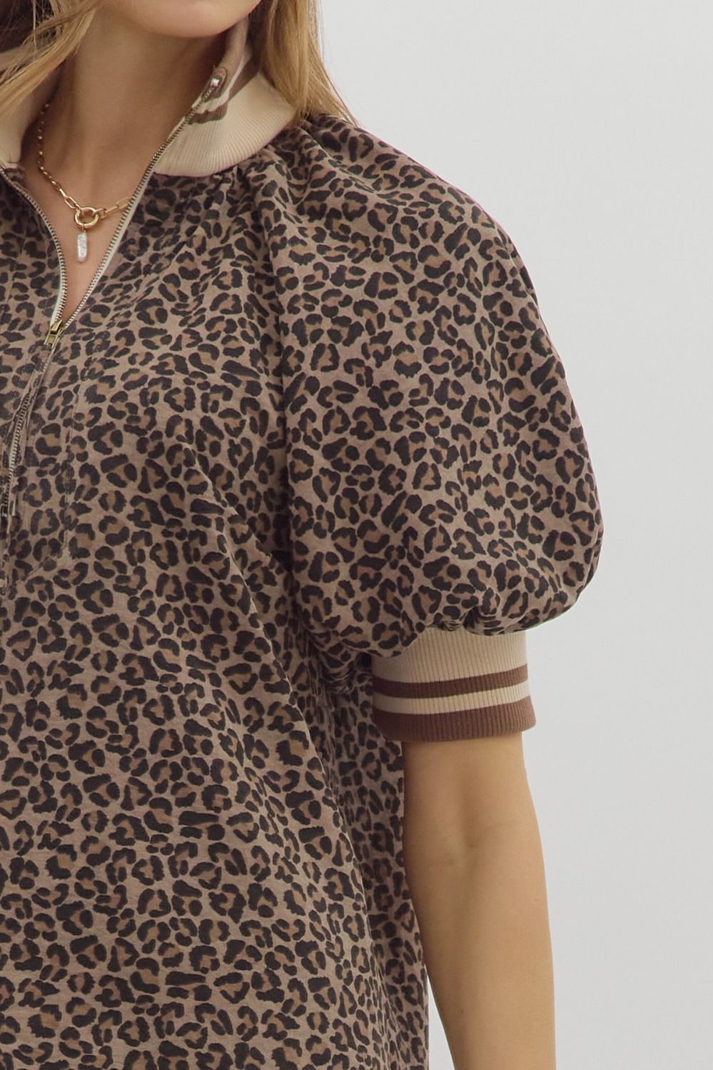 Fallon Leopard Puff Sleeve Top