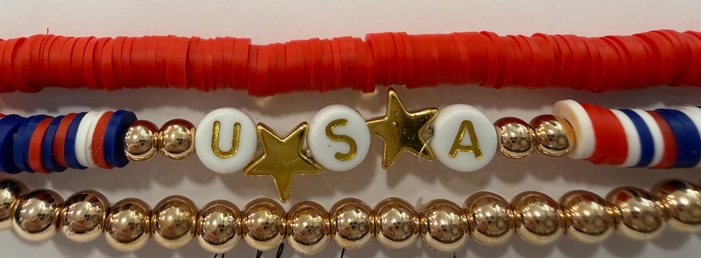USA Beaded Bracelets
