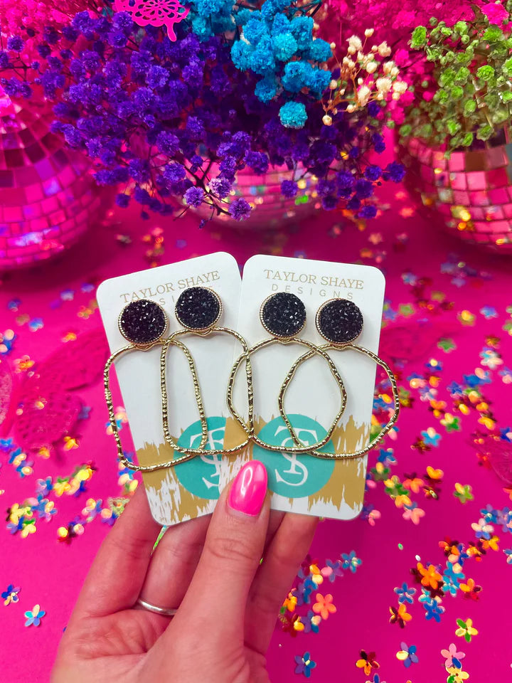 Taylor Shaye Ingrid Glitter Top Hoops