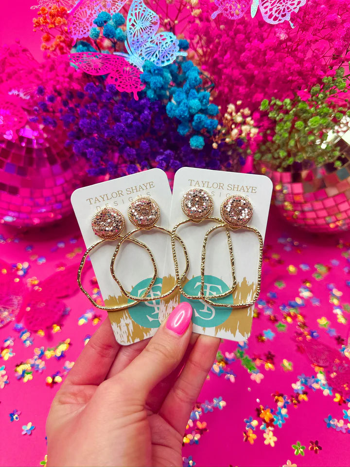 Taylor Shaye Ingrid Glitter Top Hoops