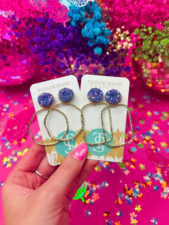Taylor Shaye Ingrid Glitter Top Hoops
