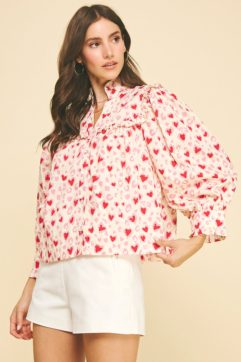 Heartful Heart Pattern Top