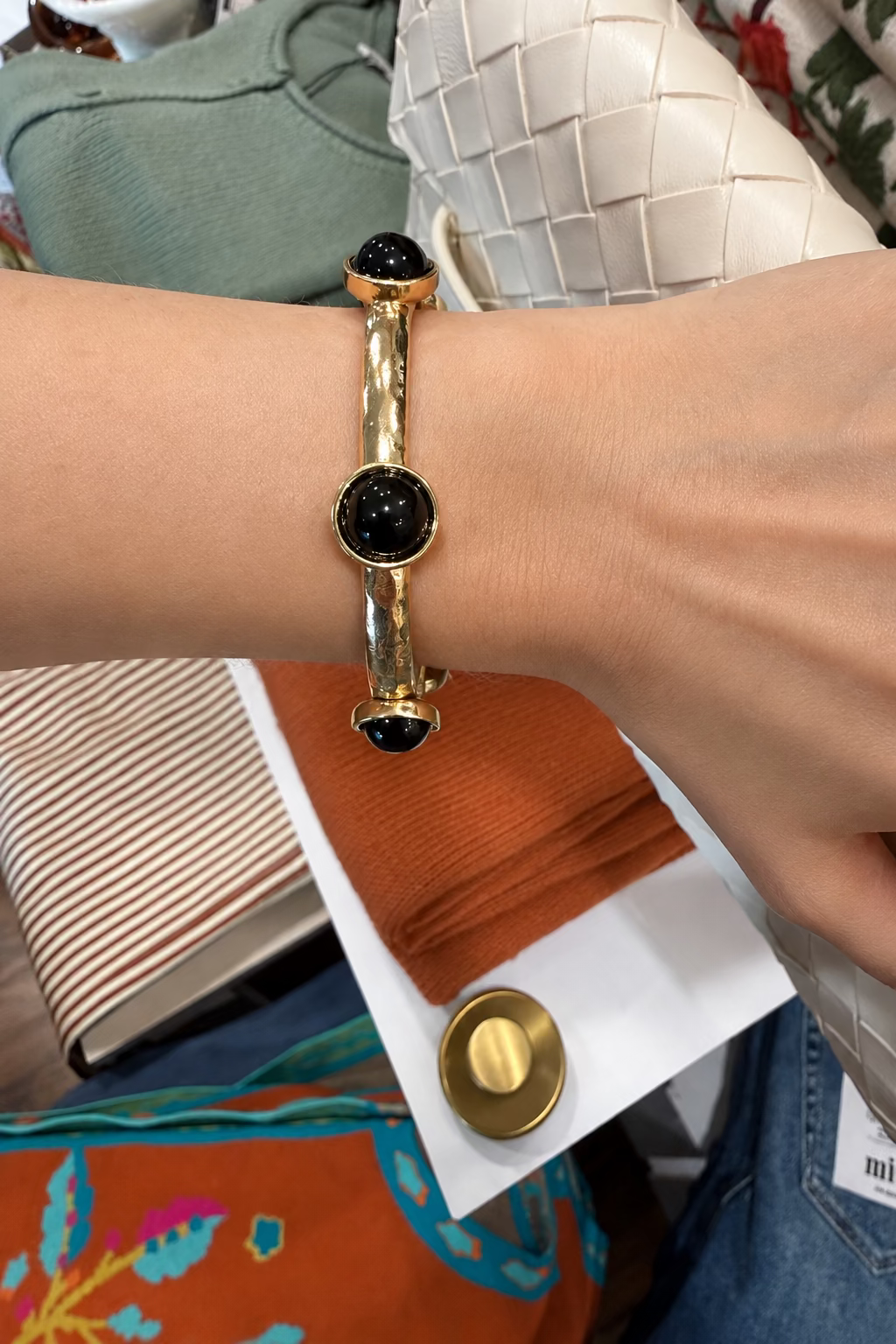 Black and Gold Beaded Bracelet