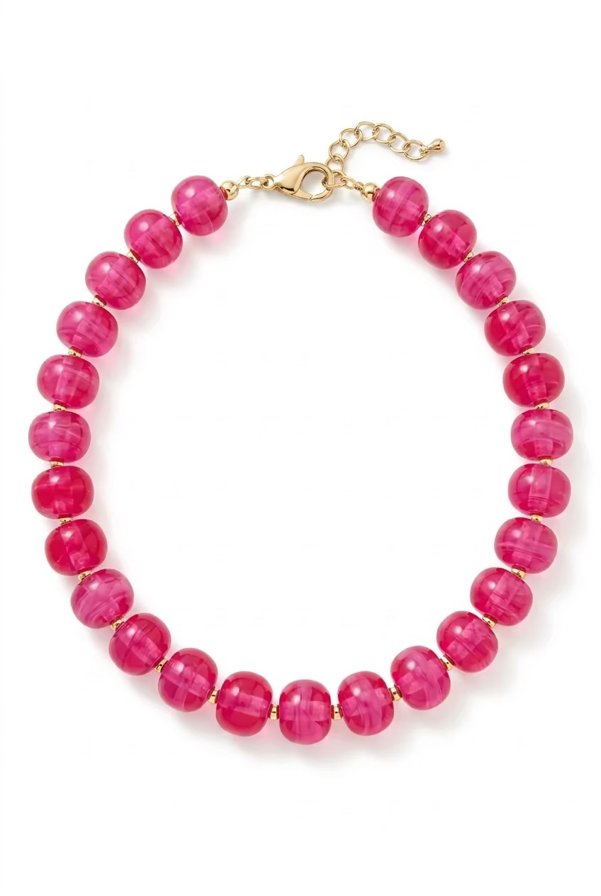 Party Pink Beaded Necklace