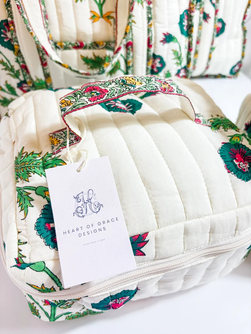 Quilted Cosmetic Bag Set