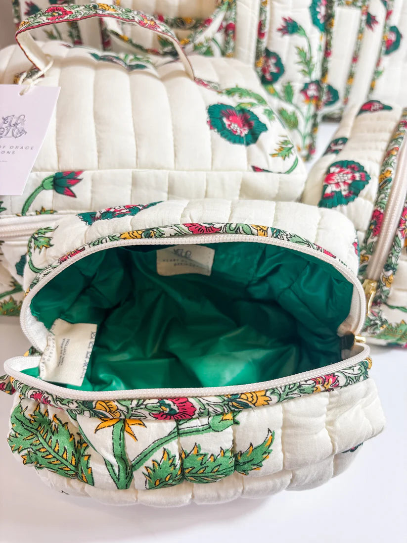 Quilted Cosmetic Bag Set