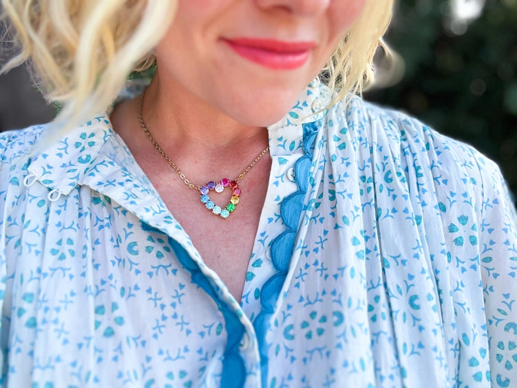 Katie Colorful Heart Necklace