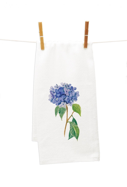 Royal Blue Hydrangea Flour Sack Tea Towel