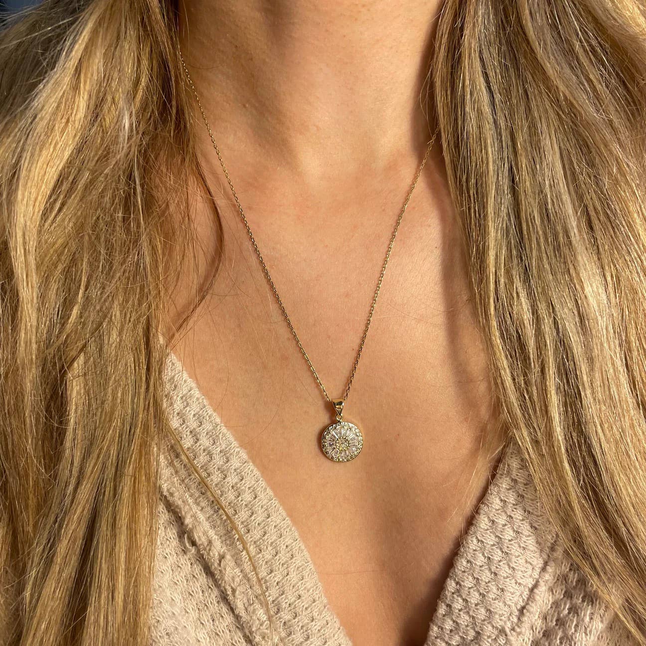 Antique Crystal Gold Necklace