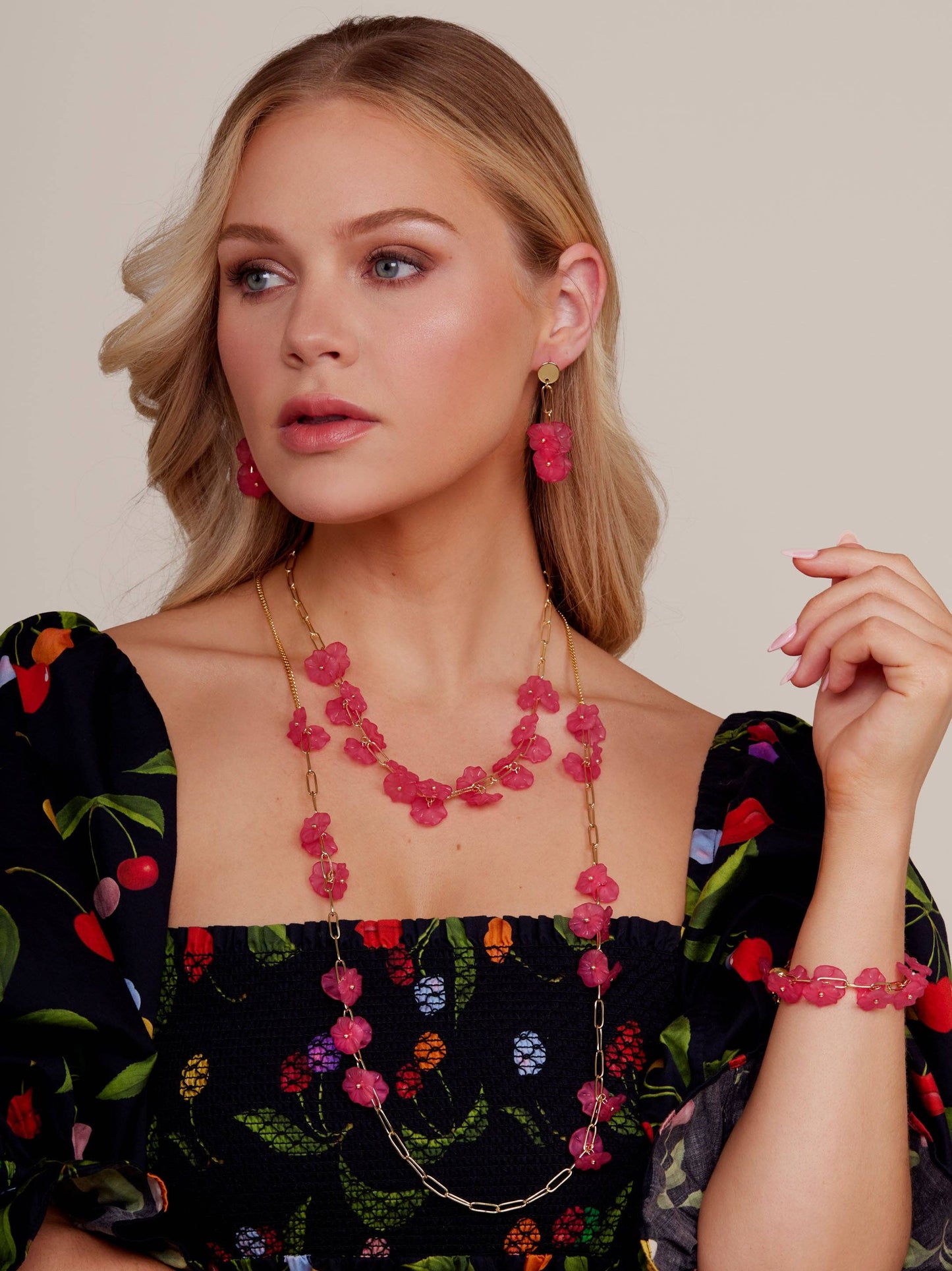 Zenzii Lotus Leaf Chain Drop Earring