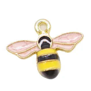 Gold and Pink Bumble Bee Charm
