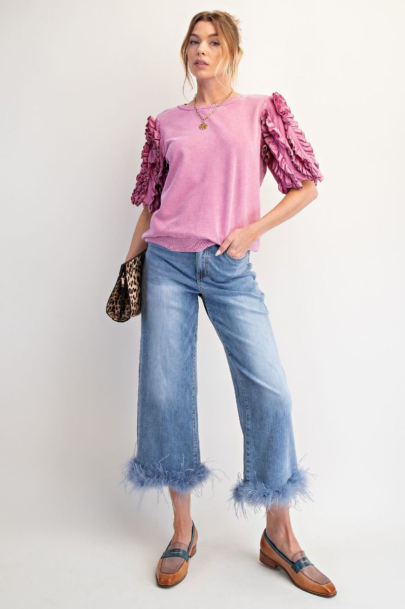 Campbell Ruffled Short Sleeve Top