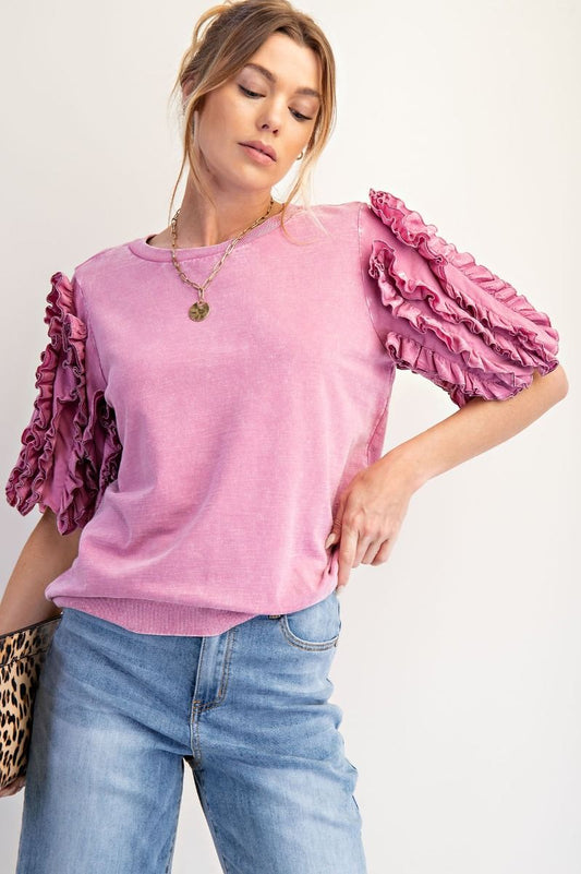 Campbell Ruffled Short Sleeve Top