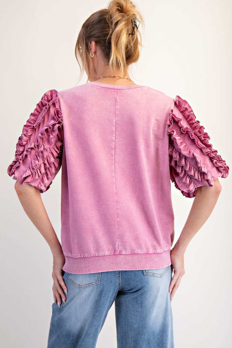 Campbell Ruffled Short Sleeve Top
