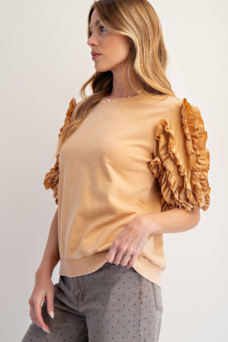 Campbell Ruffled Short Sleeve Top
