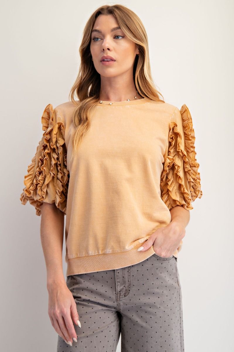 Campbell Ruffled Short Sleeve Top