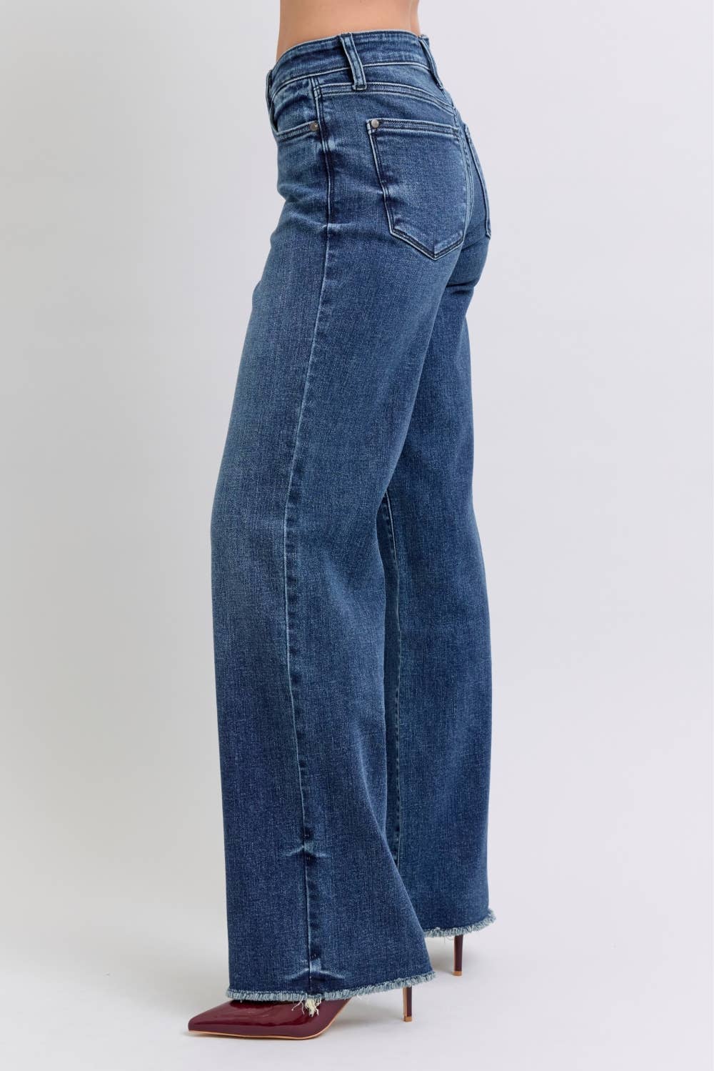 Judy Blue Mid Rise Wide Leg Jeans