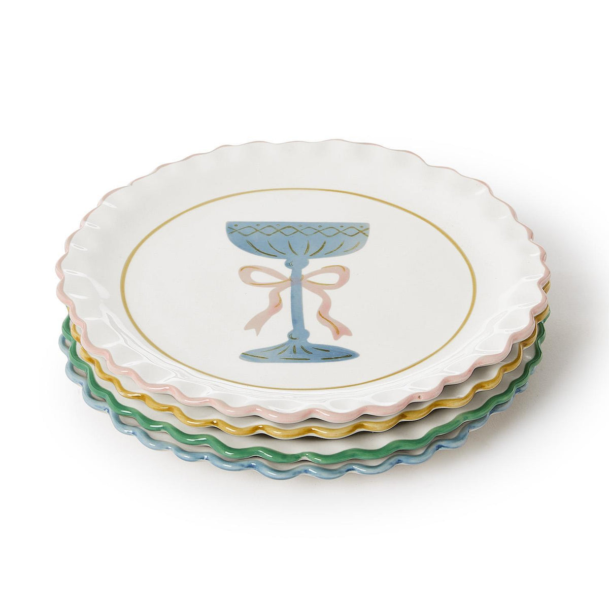 Cheers! Hand-Painted Tidbit Plates