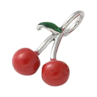 Silver Cherry Charm