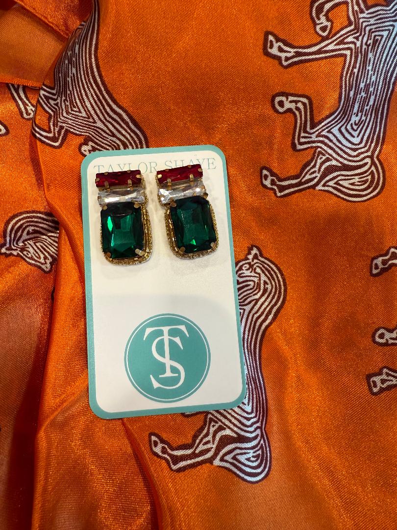 Taylor Shaye Christmas Crystal Gem Studs