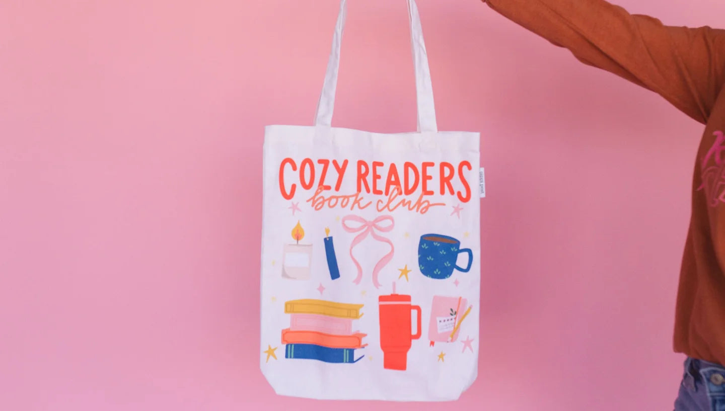 Cozy Readers Book Club Canvas Tote Bag