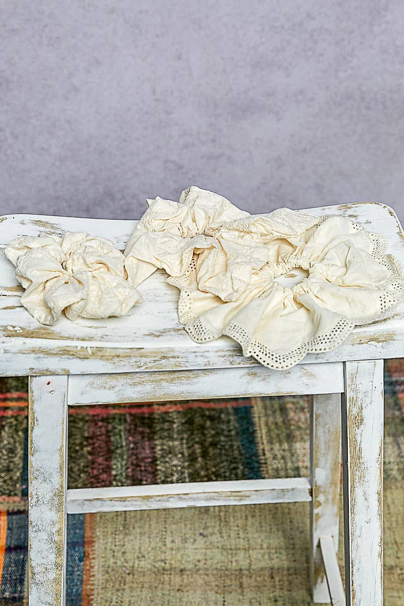 Embroidered Scrunchies Hair Ties