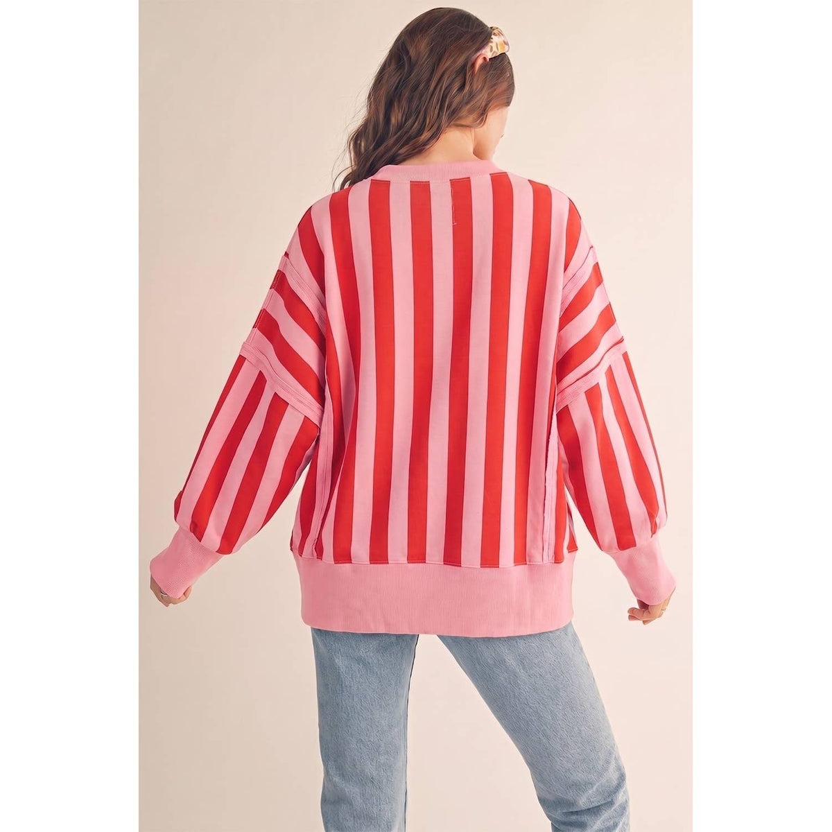 Merry & Bright Striped Sweatshirt