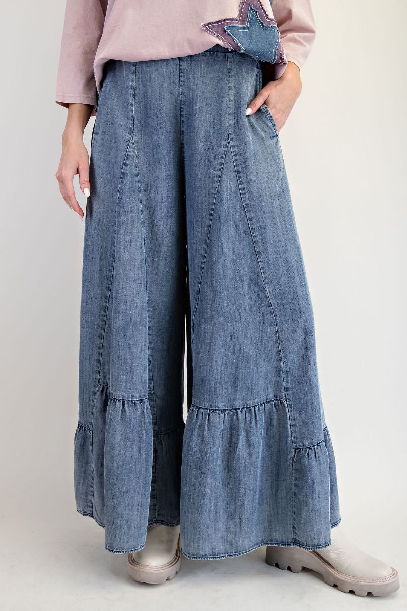 June Ruffle Bottom Palazzo Pants