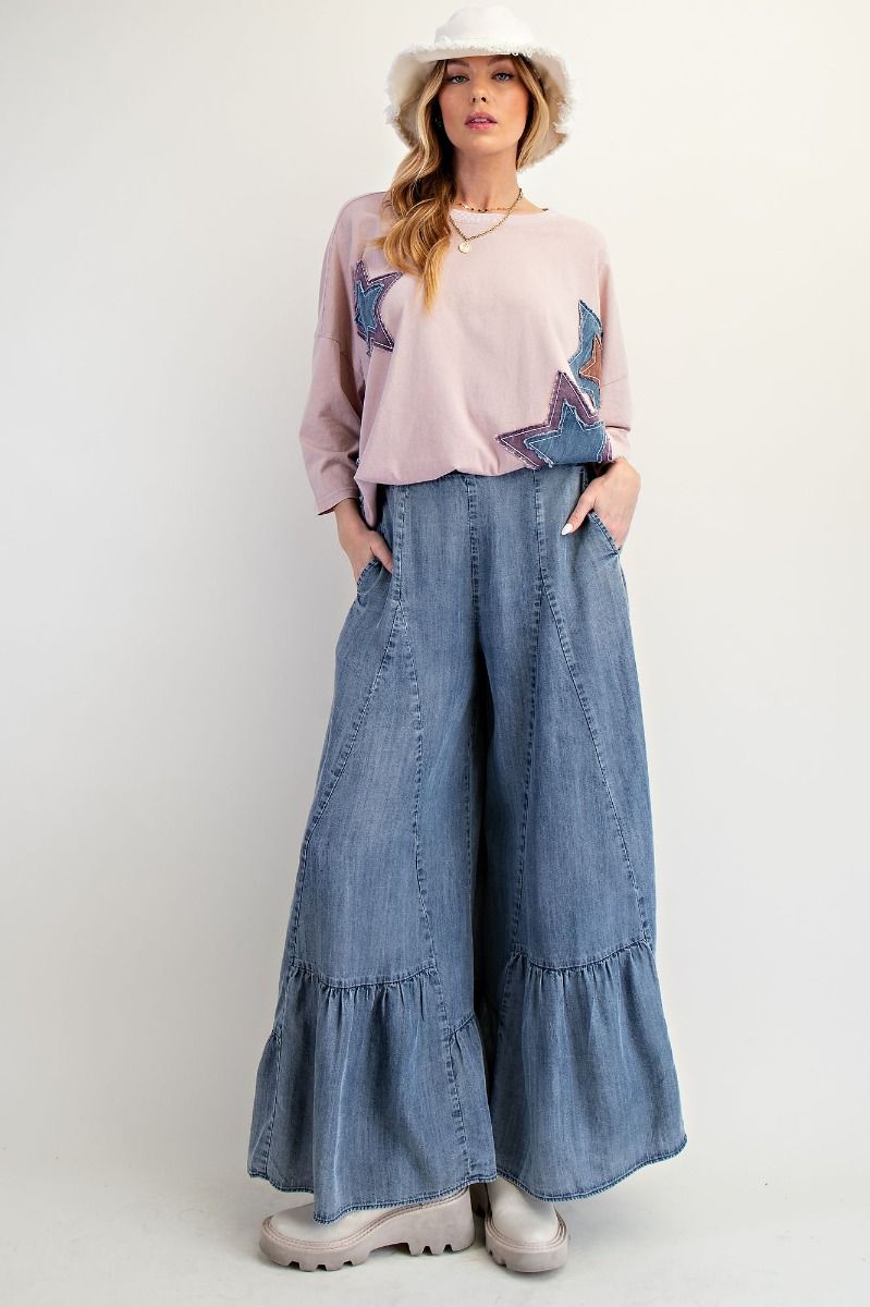 June Ruffle Bottom Palazzo Pants