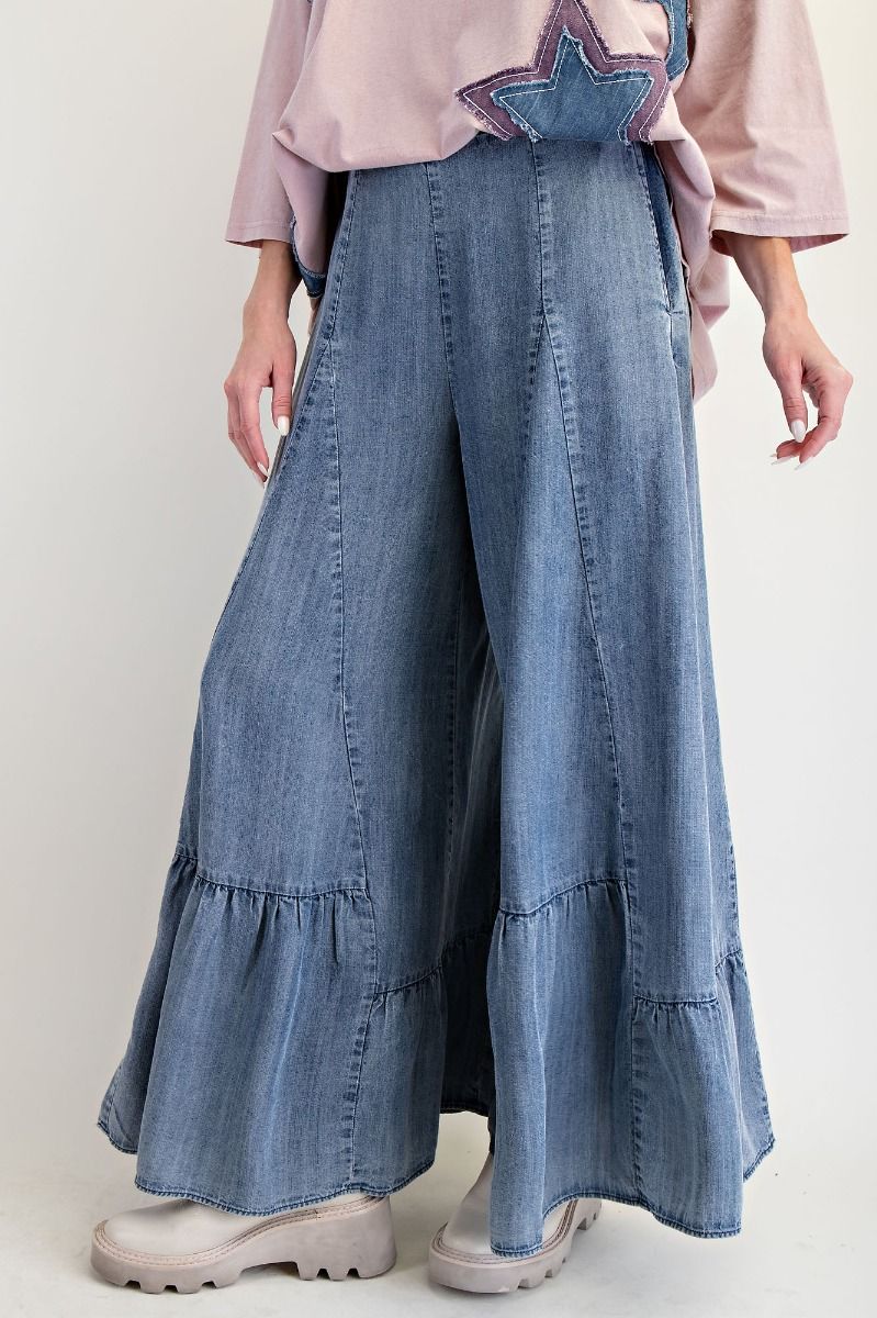 June Ruffle Bottom Palazzo Pants