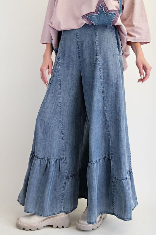 June Ruffle Bottom Palazzo Pants