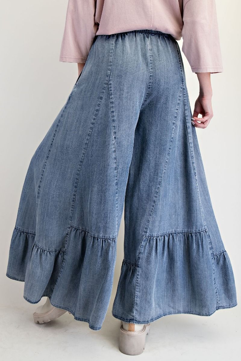 June Ruffle Bottom Palazzo Pants